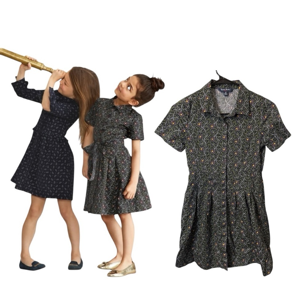 Brooks Brothers Girl’s Cotton Pleated Floral Print Shirt Dress Sz 14